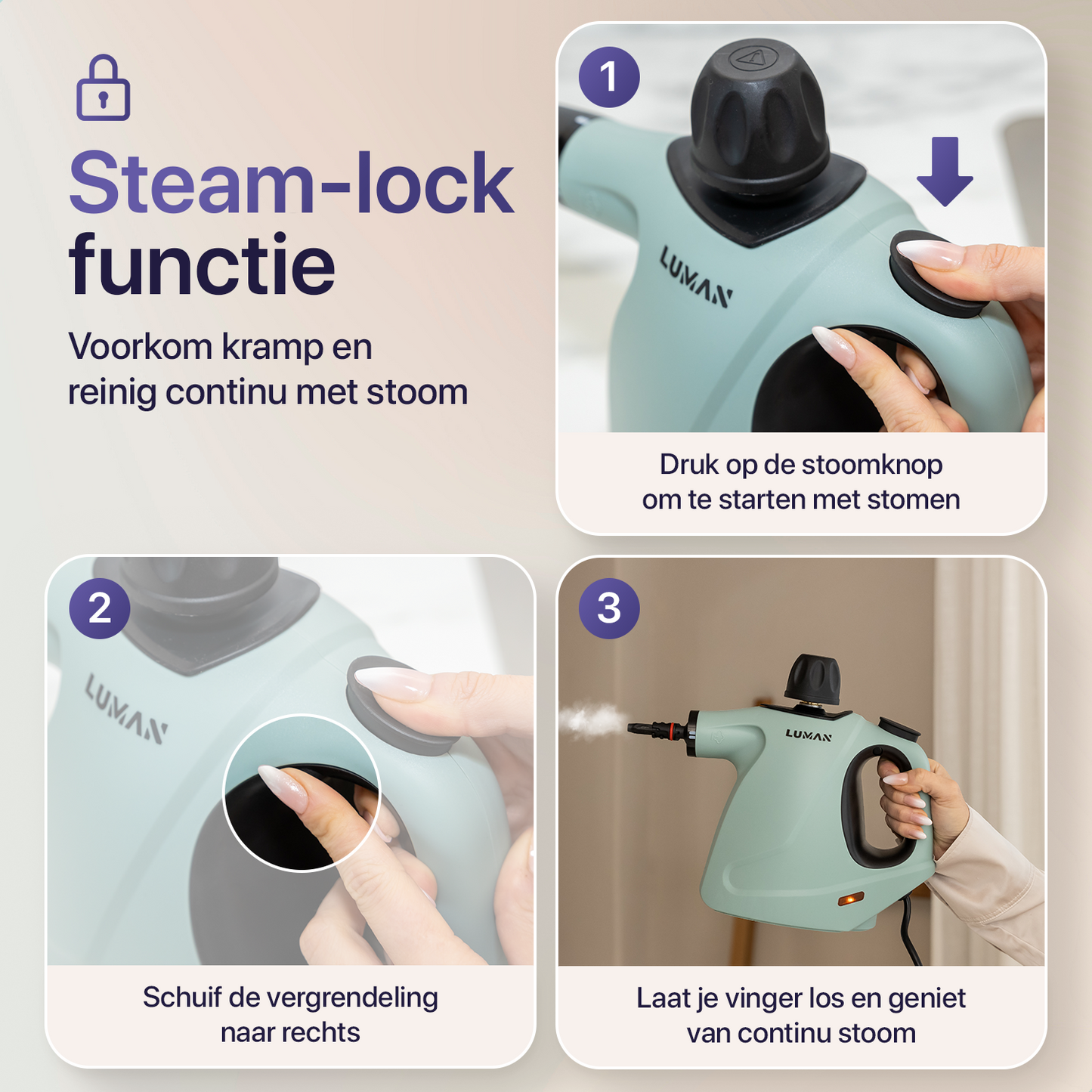 Handstoomreiniger C3 - Steam Lock Functie
