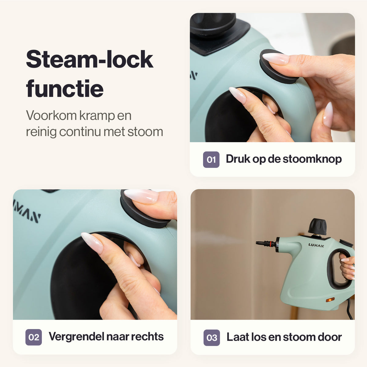 Handstoomreiniger C3 - Steam Lock Functie