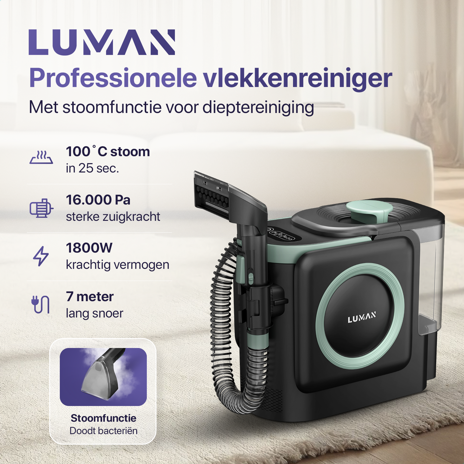 Vlekkenreiniger A3 Pro - Stoomreiniging